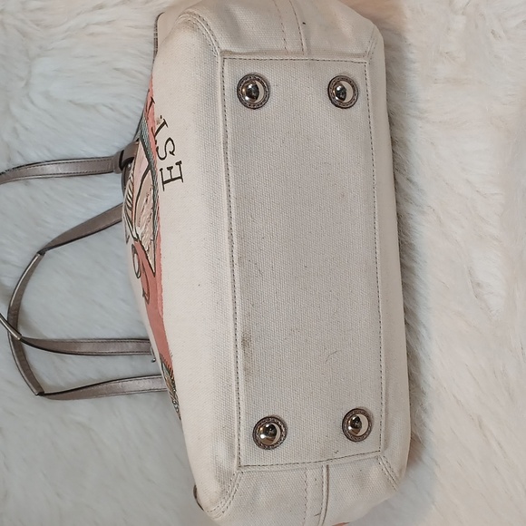 Coach Seashell Shoulder Natural Canvas Tote W/Wristlet - Picture 4 of 14